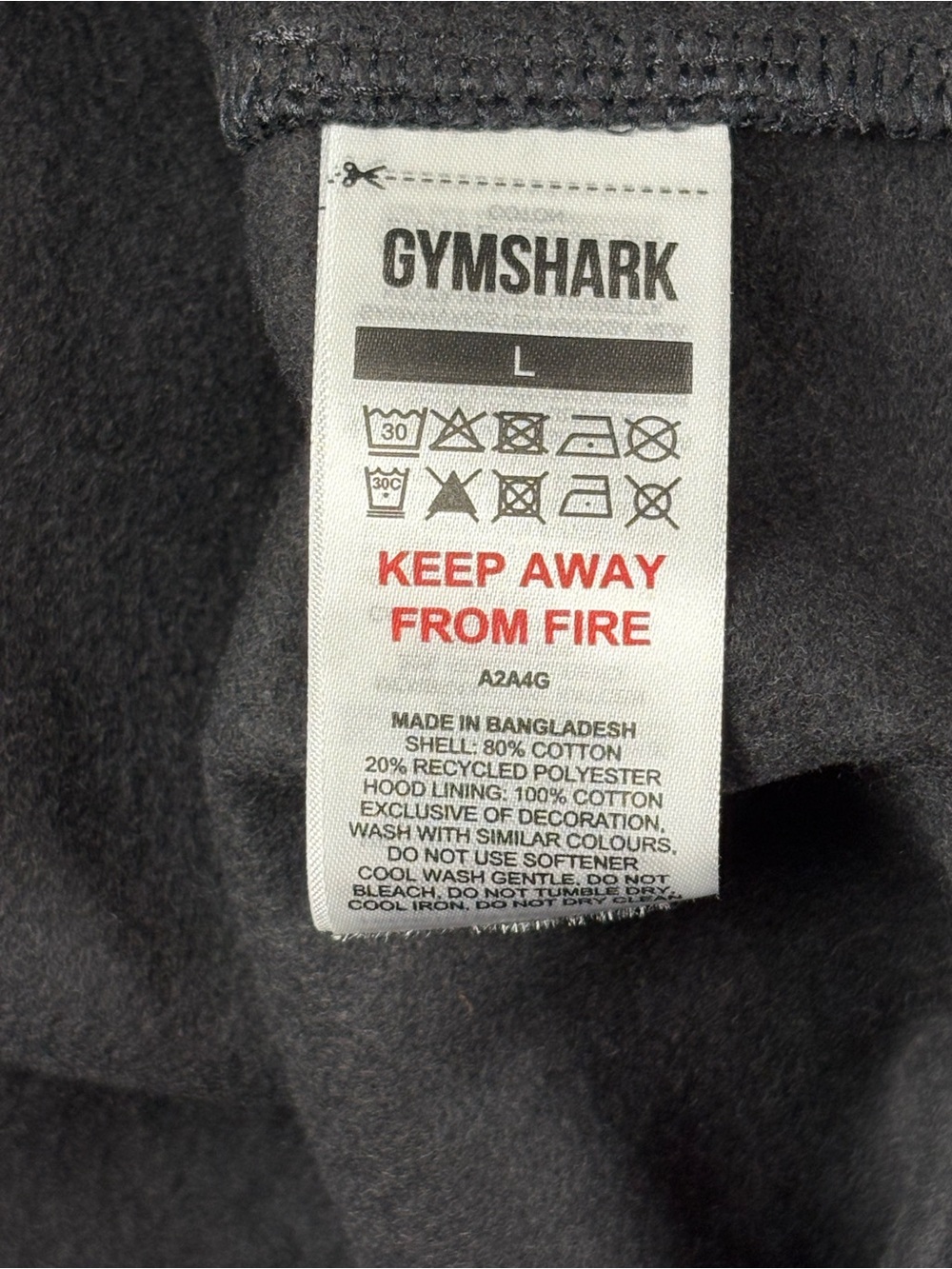 Gymshark Crest Hoodie Black Pullover Logo Sweatshirt Size L - Picture 5 of 7